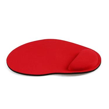 Imagem de 1 peça apoio de pulso macio e ergonômico descanso mouse pad antiderrapante tapete de mouse almofada universal para computador de escritório PC tablet, vermelho