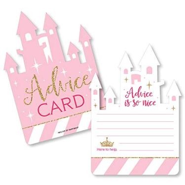 Imagem de Big Dot of Happiness Little Princess Crown - Castle Wish Card Pink and Gold Princess Baby Shower Activities - Shaped Advice Cards Game - Set of 20