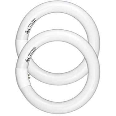 Imagem de CHKADAWA Lâmpada circular FC8T9/DL, lâmpadas fluorescentes circulares T9 22 W de 22 cm, tubo redondo de substituição, luz do dia brilhante 6400K 1250 lúmens, base de 4 pinos G10q, pacote com 2