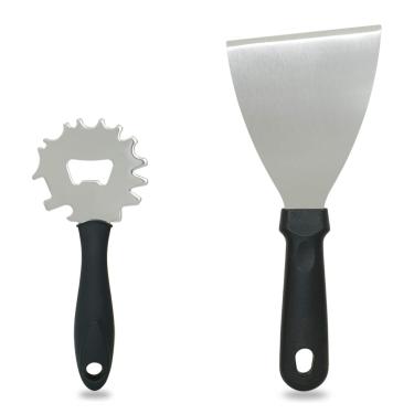 Imagem de Conjunto de ferramentas de raspador de grelha para churrasco de aço inoxidável, escova para grelha de grelha, escova de aba, escova anticerdas, grelha de grelha, raspador de espátula para a maioria das grelhas de limpeza