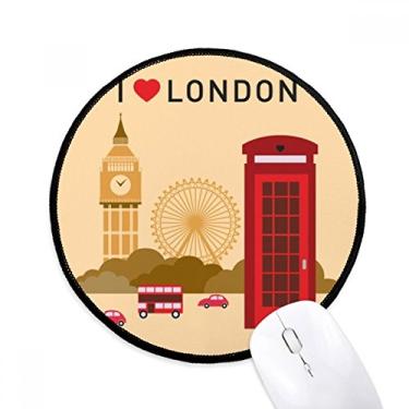 Imagem de I Love London UK Post Office Flag Mark Mouse Pad Desktop Office Tapete Redondo para Computador