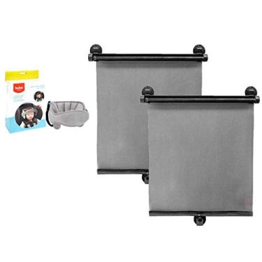 Imagem de Jogo 2 Protetores Solar Retrátil Carro e Apoio de Cabeça para Assento de Carro - Buba