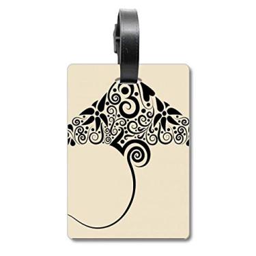 Imagem de Skate preto e branco padrão animal mala etiqueta bagagem cartão pendurado etiqueta etiqueta etiqueta, Multicolorido.