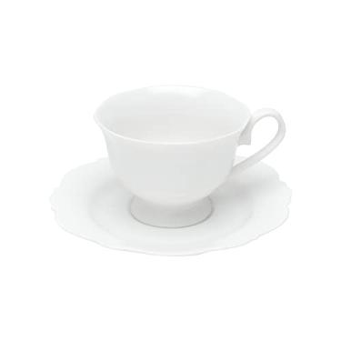 Imagem de CJ 6 XÍCARAS CHÁ PORCELANA C/PIRES MALDIVAS BRANCO 180ml