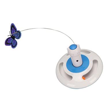 Imagem de Brinquedo Borboleta Rotativa Automática, Fácil Instalação Atrai o Interesse Dos Gatos Brinquedos Provocadores de Gatos Imitando Borboletas Com Trilhos de Rolos Bola para Casa para Gatos