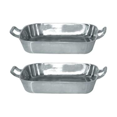 Imagem de Jogo 16 Formas Assadeiras Frango Aliminio Grosso 36 e 28 cm