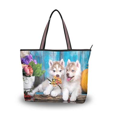 Imagem de Bolsa de ombro My Daily Fashion para mulheres, bolsas de mão para cães Husky Siberian Grande, Multicoloured, Large