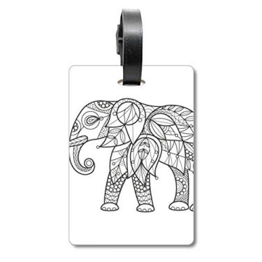 Imagem de Paint Elephant Friend Dooth Bagagem Bagagem Etiqueta Cartão de Bagagem Scutcheon Etiqueta