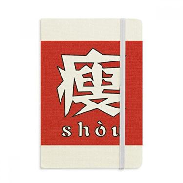 Imagem de Caderno chinês fino com personagens chineses, capa dura em tecido, diário clássico