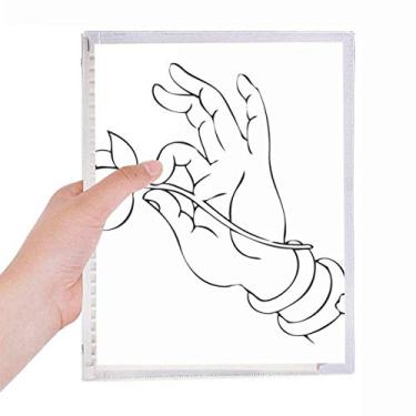 Imagem de Caderno Culture Hand Lotus Line Desenho Estampa Folhas Soltas Diário Recarregável Diário Papelaria