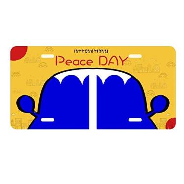 Imagem de DIYthinker Rain Blue Square Aviso Mark Placa de carro Decoração Dia da Paz