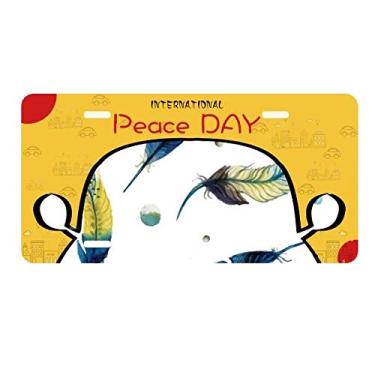 Imagem de DIYthinker Placa de carro em formato de pena colorida lindo silêncio decoração de carro dia da paz