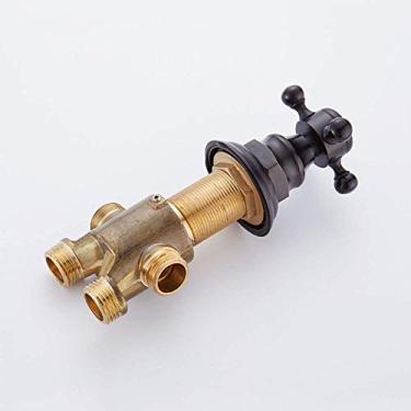 Imagem de Válvula de controle de interruptores de latão de água quente e fria para banheira conjunto de torneira, chuveiro de banheira, montagem sentada ou na parede, suporte duplo de controle duplo