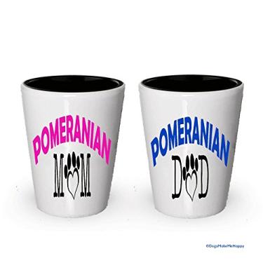 Imagem de Copo de shot para pai e mãe da Pomerânia – Presentes para casais da Pomerânia (2, casais)