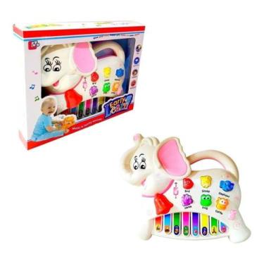 Imagem de Brinquedo Teclado Piano Elefante Infantil Musical Com Luz. - Toy King