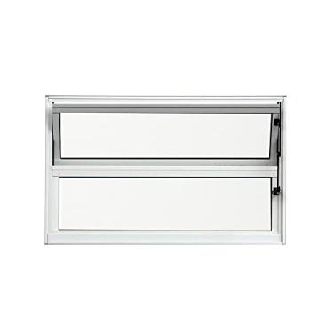 Imagem de Vitro Basculante Alumínio Branco Brilhante 40X80 Com Vidro