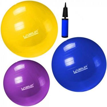 Imagem de Kit Pilates Com 3 Bolas Suicas Nos Tamanhos 55 Cm + 65 Cm + 75 Cm Live