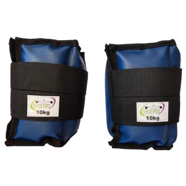 Imagem de Tornozeleira / Caneleira Peso 10 Kg - Profissional Academia - Azul.