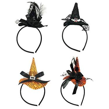 Fantasia Bruxa Moderna Luxo de Halloween Com Chapéu (Roxo, G 44-46)