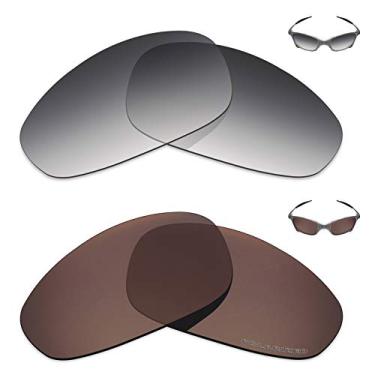 Imagem de 2 pares de lentes polarizadas de substituição da Mryok+ para óculos de sol Oakley Juliet – Cinza dégradé, marrom bronze