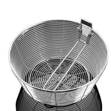 Imagem de Filtro de alimentos Cestas de fritura de aço inoxidável com alça destacável Filtro de rede frita para macarrão francês chip escorredor peneira de malha de drenagem profunda (cor: 22 cm)