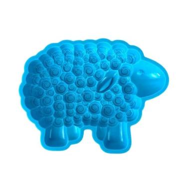 Imagem de Molde de silicone azul de qualidade molde macio ótimo para assar faça você mesmo perfeito para bolo de chocolate doce fácil de limpar e armazenar molde de silicone reutilizável