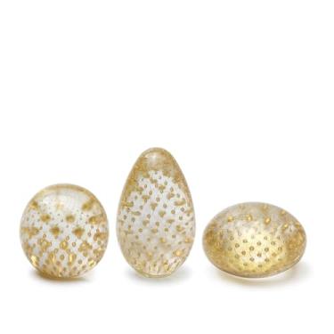 Imagem de Conjunto com 3 Pesos Tela Transparente com Ouro Murano Cristais Cadoro