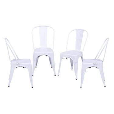 Imagem de Kit 4 Cadeiras Para Sala De Jantar Retrô Branco - Or Design