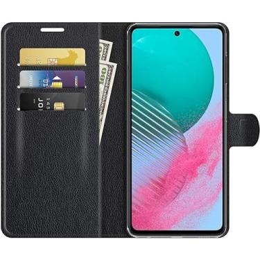 Imagem de Capa Capinha Carteira Para Samsung Galaxy M54 Tela De 6.7 Case Flip Couro (Preta)