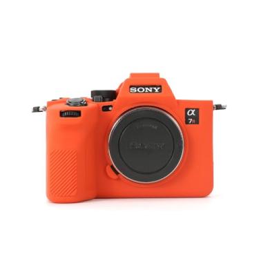 Imagem de Rieibi Acessório para Sony A7RV, capa protetora de silicone macio para câmera digital Sony A7R5/A7R V/Alpha 7R V/A7RV/A7R 5/A7RM5, leve, A7 RV - Laranja