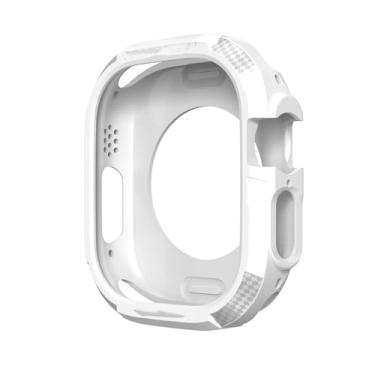 Imagem de SDUTIO Capa TPU para Apple Watch Ultra Case 49mm 45mm 41mm 44mm 40mm 42mm Protetor de pára-choques para série Iwatch SE 8 Ultra 7 6 5 4 3 49 (Cor: branco, Tamanho: 49mm)