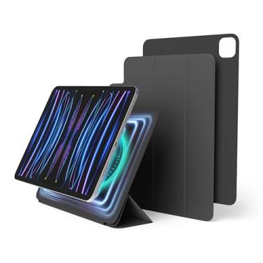 Imagem de elago Capa para iPad Pro 11 polegadas 4ª, 3ª e 2ª geração - Capa para iPad com anexo magnético a materiais metálicos, compatível com Apple iPad Pencil e estojo de lápis Elago (cinza escuro)