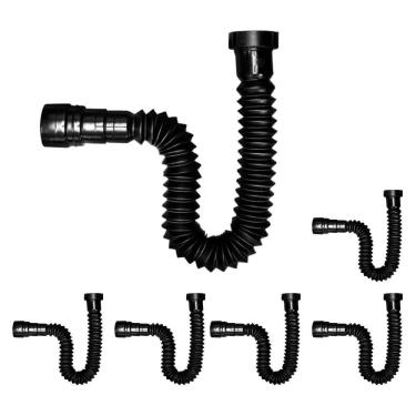 Imagem de Kit 6 Sifão Sanfonado Flex Preto Black Pia Banheiro Cozinha