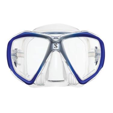 Imagem de SCUBAPRO Máscara Spectra Scuba com lente dupla ultra transparente e bolso nasal EZ equalize para mergulho, transparente/azul/prata