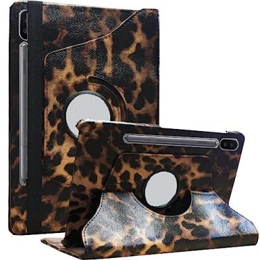 Imagem de JYtrend Capa para Galaxy Tab S8 (2022) / Tab S7 (2020) 11 polegadas, capa com suporte giratório para modelo SM-T870 SM-T875 SM-T878U SM-X700 SM-X706 X706B X706U X706N, leopardo