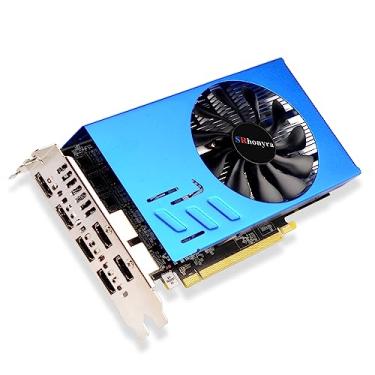 Imagem de SRhonyra Placa de vídeo para monitor RX 580 8GB 6 com resolução bloqueada, portas GDDR5 265 bits 6 × HDMI 2.0, projeção de parede de vídeo, monitoramento de estoque de fusão