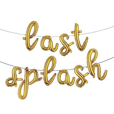 Imagem de Last Splash Bachelorette Party Decorations, Last Splash Balloon Banner Balloon for Summer Pool Bachelorette Bridal Shower Hen Party Supplies (L SPLASH Gold)