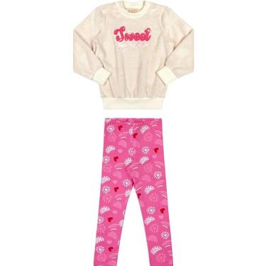 Imagem de Conjunto Infantil Menina Inverno Casaco Pelo Caress  E Legging Molicotton Tam 2 a 8 - Angerô-Feminino