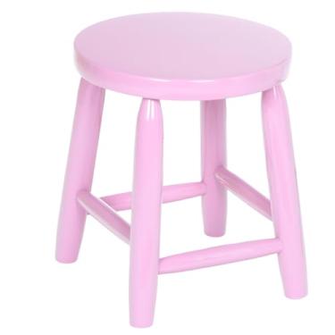 Imagem de Banquinho De Madeira Altura 30 Cm Assento MDF Rosa