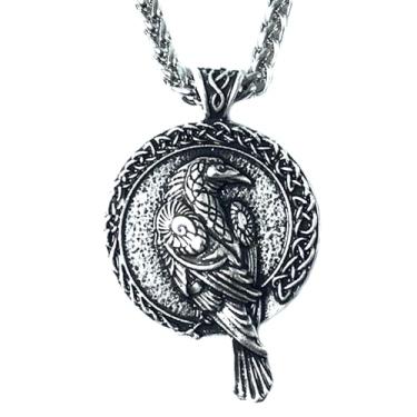 Imagem de URDEAR Colar de amuleto viking nórdico nórdico runa viking pingente de talismã viking colar joias presentes para homens mulheres, one size, Zinco, Sem pedras preciosas