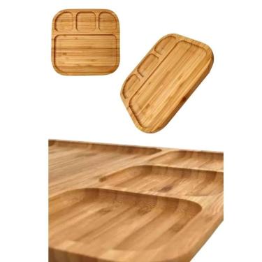Imagem de Petisqueira frios churrasco Grande 19,5x19,5cm  Bambu
