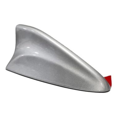 Imagem de Antena Shark Tubarão Automotiva Colante Modelo Universal Fácil Aplicação Tamanho Médio Hyundai Hb20 Hb20s Hb20x i30 ix35 (Prata)