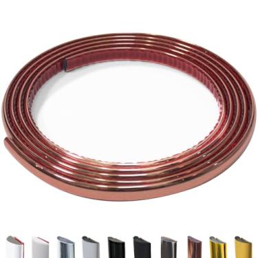 Imagem de JSIWOTH Acabamento de moldagem de parede, acabamento de moldagem flexível em forma de D de 9,8 m para rodapés, bordas e bordas, molduras de janelas e portas, Backsplash - Acabamento autoadesivo à