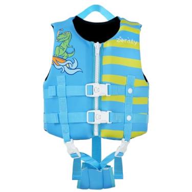 Imagem de Zeraty Colete de natação infantil de neoprene, jaqueta flutuante para crianças, meninas e meninos, 36-40-50-60-32-39,9 kg com duas alças de segurança ajustáveis