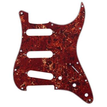 Imagem de Musiclily 11 Furos Escudo SSS Pickguard Strato para Guitarra Fender EUA/Mexicana Made Stratocaster Standard Estilo Moderno, 4 Camadas Vintage Tortoise