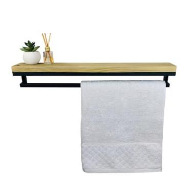 Imagem de Porta Toalhas Strassis Design SD-4002 Metal e Madeira Cor: Preto