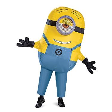 Imagem de Disguise Stuart inflável masculino, fantasia oficial de Halloween dos Minions, macacão inflável com leque, multicolorido, tamanho único (42-46), Multicolorido., One Size (42-46)