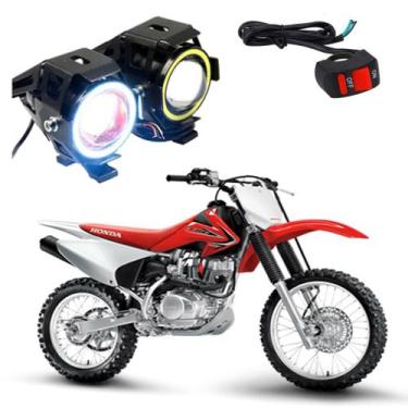 Imagem de Par Farol de Milha paraMoto Honda CRF 150F 2012 2013 Angel Eye U7 Mini