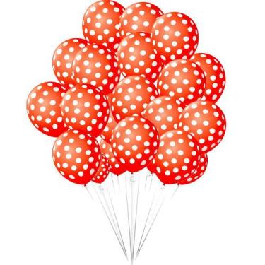 Imagem de 50 Bexigas Balão N9 Decoração Minni Festa Bolinhas brancas - joy