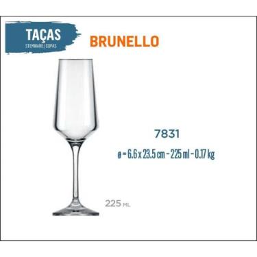Imagem de 06 Taças Brunello 225Ml - Champanhe Espumante Frisante - Nadir Figueir